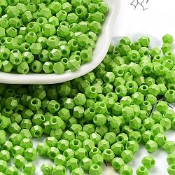 Baking Paint Glass Seed Beads, Bicone, Lime Green, 4.5x3.5mm, Hole: 1.4mm, about 120pcs/10g(X1-SEED-A032-02A)