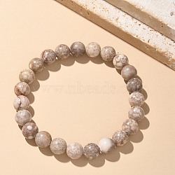 Natural Maifanite/Maifan Stone Bead Stretch Bracelets, Round, 2-1/8 inch~2-3/8 inch(5.5~6cm), Bead: 8mm(X-BJEW-K212-B-044)