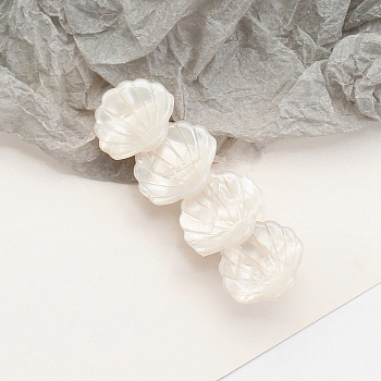 Shell Shape Cellulose Acetate Alligator Hair Clips, Hair Accessories for Girls, Floral White, 72x23x25mm