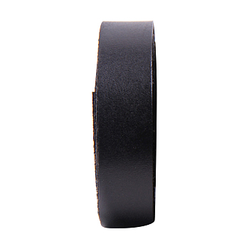 Flat Leather Jewelry Cord, Jewelry DIY Making Material, Black, 6x2mm, about 80cm/pc