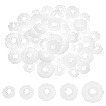 Elite 150Pcs 5 Style Plastic Doll Eye Nose Round Gaskets, Animal Doll Safety Eye Nose Washers for DIY Craft Doll Making, Floral White, 12~20.5x3~3.5mm, Hole: 3~6mm, 30pcs/style