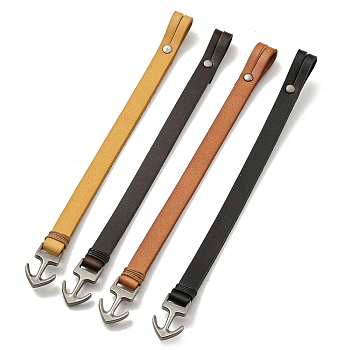 Plain Leather Cord Bracelets, with Anchor Alloy Clasps, Mixed Color, 8-5/8 inch(22cm)