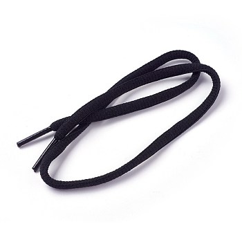 Polyester Cord Shoelace, Black, 52~54cm, 6mm