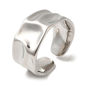 Rack Plating Brass Twist Plain Open Cuff Rings, Cadmium Free & Lead Free, Platinum, US Size 9 1/2(19.3mm)