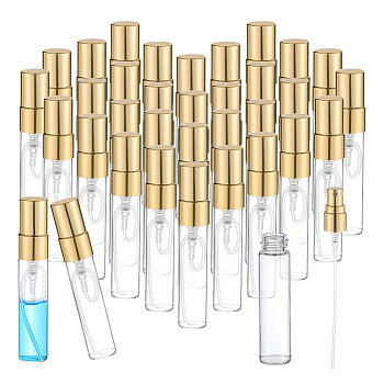 Glass Travel Spray Bottles, Column, Clear, 1.4x7.45cm, Capacity: 5ml(0.17fl. oz)