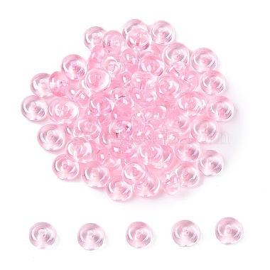 Pearl Pink Donut Glass Beads