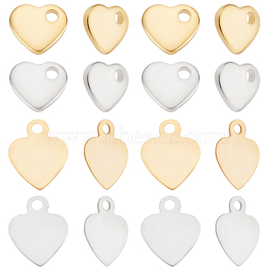 Mixed Color Heart 201 Stainless Steel Charms