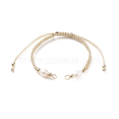 Half Finished Polyester Braided Pearl Bracelet(AJEW-JB01128)-3