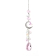 lune en verre suspendu suncatcher pendentif décoration(DJEW-PW0008-10B)-1