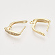 Brass Micro Pave Cubic Zirconia Hoop Earring Findings with Latch Back Closure(KK-T048-027G-NF)-3