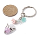 porte-clés en perles acryliques ange avec breloques en résine opaque à fleurs(KEYC-JKC00533)-4
