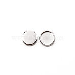 304 Stainless Steel Cabochon Settings, Flat Round, Stainless Steel Color, Tray: 8.5mm, 10x1.8mm(STAS-WH0027-10B-P)