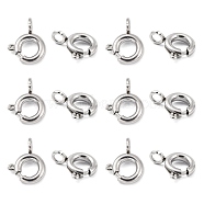 304 Stainless Steel Spring Ring Clasps, Stainless Steel Color, 9x7.2x1.3mm, Hole: 2mm, Inner Diameter: 3.9mm(STAS-R065-25)