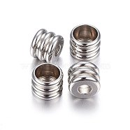 201 Stainless Steel Beads, Column, Stainless Steel Color, 6x4.5mm, Hole: 2.5mm and 5mm(STAS-F174-30P)