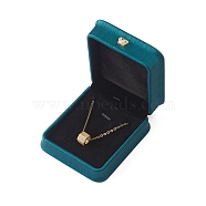 PU Leather Pendant Storage Box, Plush Interior Gift Case, for Jewelry Showcase Pendant Holder, Dark Cyan, 8.5x7.3x3.8cm(OBOX-D007-09)