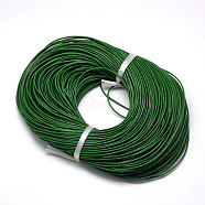 Spray Painted Cowhide Leather Cords, Dark Green, 2.0mm, about 100yards/bundle(300 feet/bundle)(WL-R001-2.0mm-30)