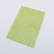 Plastic Elasticity Rhinestone Net, DIY Accessories, Festival Decoration Accessories, Yellow Green, 183x122x2.5mm(KY-WH0020-86C)