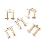 304 Stainless Steel Charms, Greek Alphabet, Golden, Letter.P, 14x12.5x1mm, Hole: 1.2mm(STAS-L263-14G)