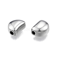 304 Stainless Steel Beads, Bean, Stainless Steel Color, 9x12x5.5mm, Hole: 2mm(STAS-N099-39)