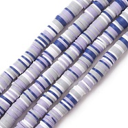 Handmade Polymer Clay Beads Strands, for DIY Jewelry Crafts Supplies, Heishi Beads, Disc/Flat Round, Lilac, 8x1mm, Hole: 2mm, about 350pcs/strand, 15.75''(40cm)(CLAY-R089-8mm-T010)