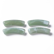 Two Tone Acrylic Beads, Imitation Gemstone, Curved Tube, Dark Sea Green, 31x9.5x7.5mm, Hole: 1.8mm, about 345pcs/500g(MACR-S272-78H)