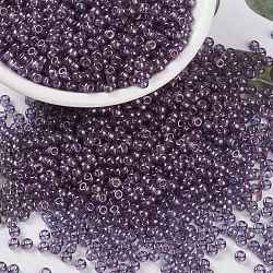 MIYUKI Round Rocailles Beads, Japanese Seed Beads, 8/0, (RR312) Amethyst Gold Luster, 3mm, Hole: 1mm, about 422~455pcs/10g(X-SEED-G008-RR0312)