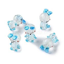 Luminous Handmade Lampwork Beads Strands, Glow in the Dark, Rabbit, 24~24.5x14~15.5x13~13.5mm, Hole: 1.8mm, about 20pcs/strand, 16.54''(42cm)(LAMP-Z007-03B)