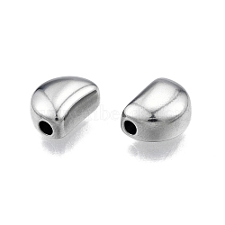 304 Stainless Steel Beads, Bean, Stainless Steel Color, 9x12x5.5mm, Hole: 2mm(STAS-N099-39)