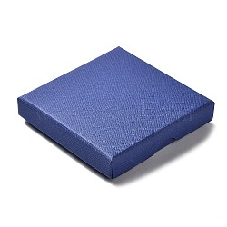 Cardboard Jewelry Set Boxes, with Sponge Inside, Square, Blue, 8~8.1x8~8.1x1.55~1.65cm(CBOX-C016-01C-02)