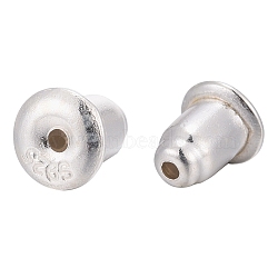 925 Sterling Silver Ear Nuts, with 925 Stamp, Silver, 5.3x4.2mm, Hole: 0.8mm(STER-K167-037C-S)