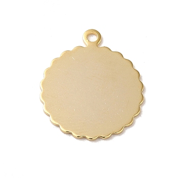 Brass Pendants, Flat Round, Real 24K Gold Plated, 16x14x0.3mm, Hole: 1.2mm