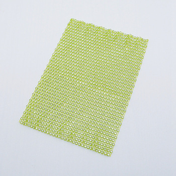 Plastic Elasticity Rhinestone Net, DIY Accessories, Festival Decoration Accessories, Yellow Green, 183x122x2.5mm