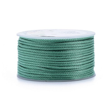 Polyester Braided Cords, for Jewelry Making Beading Crafting, Medium Aquamarine, 2mm, about 21.87 yards(20m)/roll