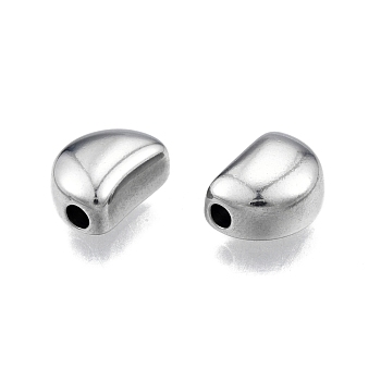 304 Stainless Steel Beads, Bean, Stainless Steel Color, 9x12x5.5mm, Hole: 2mm