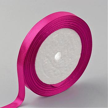 Single Face Satin Ribbon, Polyester Ribbon, Medium Violet Red, 2 inch(50mm), about 25yards/roll(22.86m/roll), 100yards/group(91.44m/group), 4rolls/group