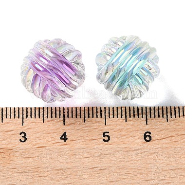 UV Plating Rainbow Iridescent Acrylic Beads(OACR-H112-16C)-3