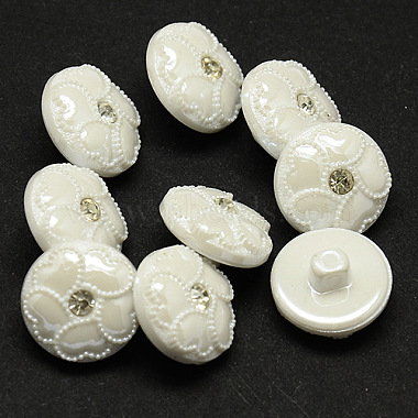 WhiteSmoke Acrylic Rhinestone Button