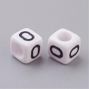 White Cube Letter Acrylic Beads(X-PL37C9308-O)-2