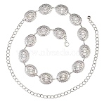 Alloy Oval Link Chain Belts, Platinum, 1210mm(AJEW-WH20006-203P)