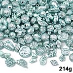 214G Pearlized Opaque Acrylic Beads, Mixed Shapes, Sky Blue, 9~18x8.5~29x3~14mm, Hole: 1.6~4mm(OACR-YW0004-41B)