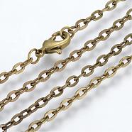 Iron Cable Chains Necklace Making, with Lobster Clasps, Unwelded, Antique Bronze, 23.6 inch(60cm)(MAK-R013-60cm-AB)