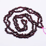 Natural Garnet Beads Strands, Chip, Dark Red, 4~9x3~5x1~4mm, Hole: 1mm, about 220pcs/strand, 32 inch(X-G-D411-01)