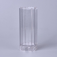 Transparent Plastic Candle Molds, for Candle Making, Cross Pillar Shape, Clear, 47x47x125mm, Inner Diameter: 40x40x105mm(AJEW-WH0109-05)