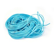 Korean Waxed Polyester Cords, Deep Sky Blue, 1mm, about 16.4 yards(15m)/bag(YC-WH0002-A12)