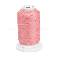 Waxed Polyester Cord, Flat, Pink, 1mm, about 76.55 yards(70m)/roll(YC-E011-A-52)