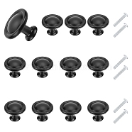 Aluminum Alloy Cabinet Handle Pull Knob, with Screws, Black, 30.5x24.5mm, Hole: 3.5mm(FIND-WH0076-23)
