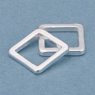 Brass Linking Rings, Long-Lasting Plated, Square, 925 Sterling Silver Plated, 8x8x1mm, Inner Diameter: 6x6mm(X-KK-Y003-01B-S)