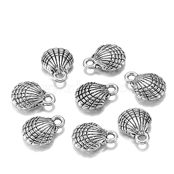 Zinc Alloy Small Shell Pendants, Antique Silver, 13x10mm, 12pcs/bag(X-PW-WG50552-03)