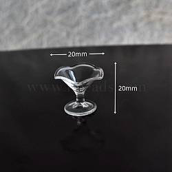 Mini Glass Cup Model, Micro Landscape Dollhouse Accessories, Pretending Prop Decorations, Clear, 20x20mm(PW-WG8AE65-08)