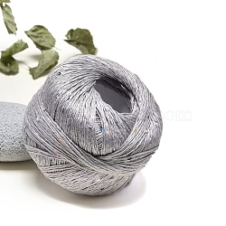 Cotton Fibers Knitting Yarn with Paillette, for Garments Scarves Sweater Shawl Hats, Light Green, 1mm(PW-WGD64FF-01)